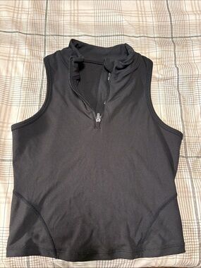 ZYIA Black Sleeveless Zip Mock Neck Tank Top